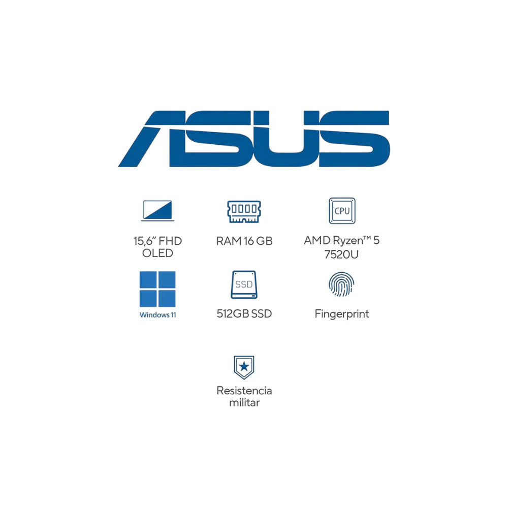 ASUS Vivobook Go 15 E1504F – Ryzen 5 7520U | 16GB RAM | 512GB SSD | 15.6" - Image 6